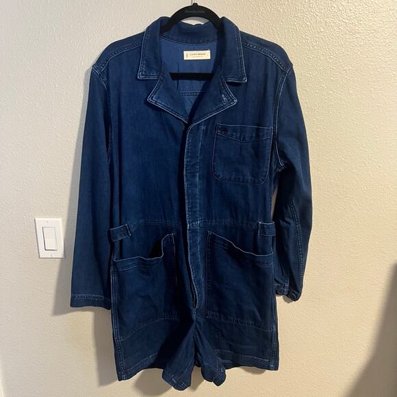 Lucky Brand Pants - Lucky Brand Dark Blue Denim Short Jumpsuit